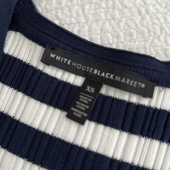 White House, Black market, women’s stripe top, great Condition, has bra snaps. - Picture 2 of 5